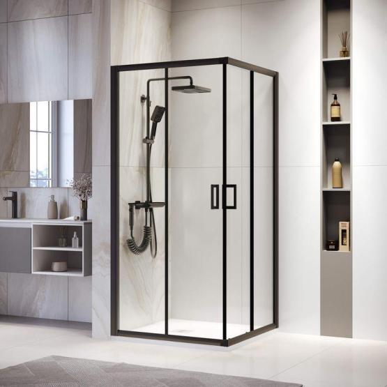 Душевой уголок RGW PA-39B Passage 100x100 Черный матовый прозрачное