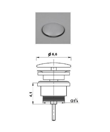 Донный клапан с керамической крышкой Vincea DBS-216MG, серая мат. крышка, без перелива