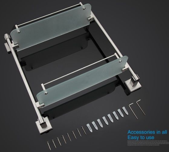 Полка для ванной стеклянная Gappo G1707-2 2-ярусная, 425 мм сатин