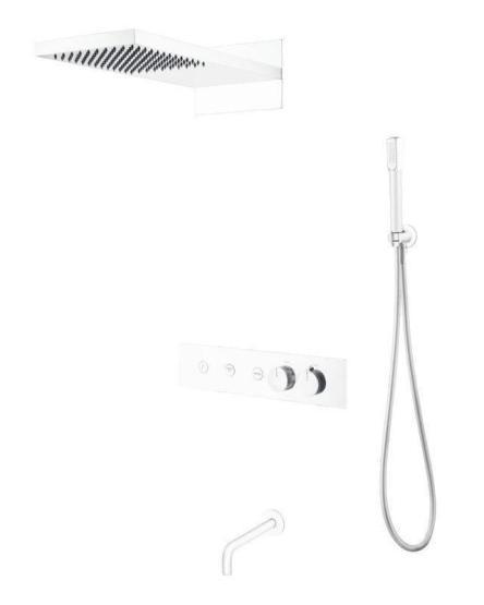 Душевая система Boheme FUSION 131-2-MW с термостатом, трехпозиционная MATT WHITE  с изливом
