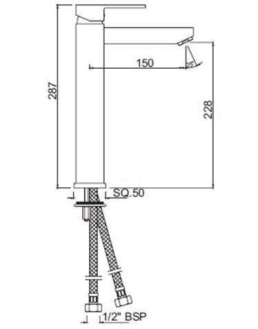 Смеситель для раковины Jaquar Kubix-F KUB-CHR-35009NFB хром
