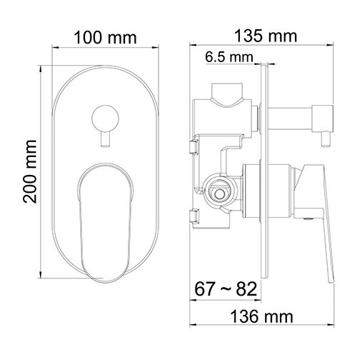 Смеситель для ванны WasserKraft Donau 5341 хром