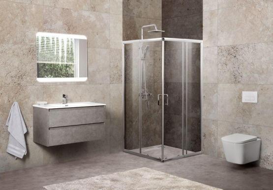 Душевой уголок BelBagno UNIQUE 85-100x85-100 прозрачное стекло 5 мм профиль хром UNIQUE-A-2-85/100-C-Cr