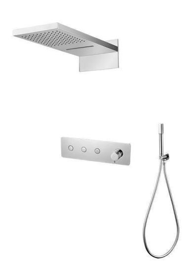 Душевая система скрытого монтажа Boheme FUSION 130-CR, трехпозиционная хром