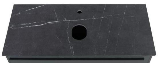 Столешница La Fenice Granite Black Olive Light Lappato 80 см , Черная Керамогранит