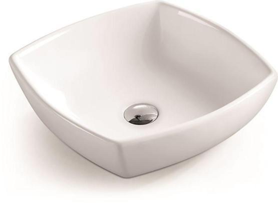 Раковина SantiLine SL-1044 42x42 на столешницу керамическая Белый