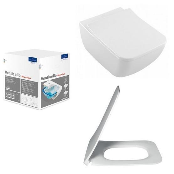 Унитаз Villeroy&Boch VENTICELLO 4611RSR1 (4611R0R1+9M79S101) подвесной с сидением