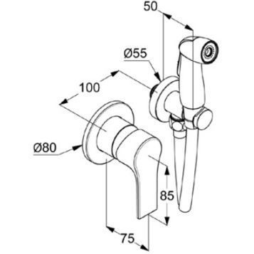 Гигиенический душ Kludi Zenta SL 489990565 со смесителем