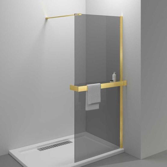 Душевая перегородка Vincea Walk-In HR VSW-4HR100CGG, 1000*2000, брашированное золото, стекло тонированное