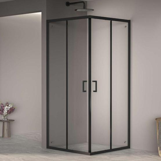 Душевой уголок RGW PA-030B Passage 70x70 Черный матовый прозрачное