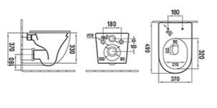 Унитаз Ceramalux 2197MH Светло серый матовый RIMLESS подвесной микролифт