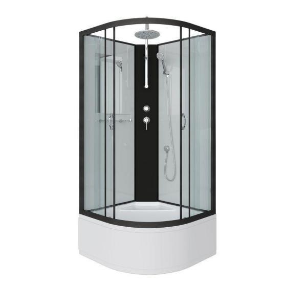 Душевая кабина Niagara NG-6709-14BKT 1000х1000х2150высокий поддон 45см стекло прозрачное черные профиля