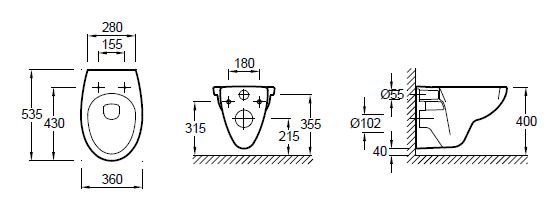 Унитаз Jacob Delafon Patio E4187 подвесной