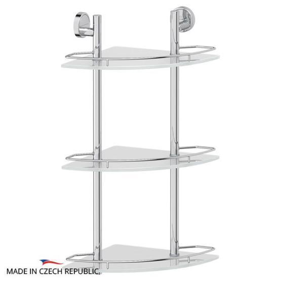 Полка угловая FBS Luxia LUX 073 3-х ярусная 28 cm матовое стекло, хром