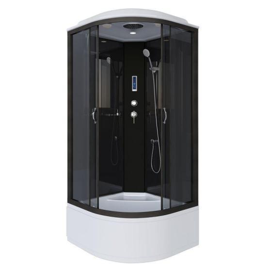 Душевая кабина Niagara NG-6508-14P 900х900х2150 высокий поддон 40см стекло тонированное алюм черный