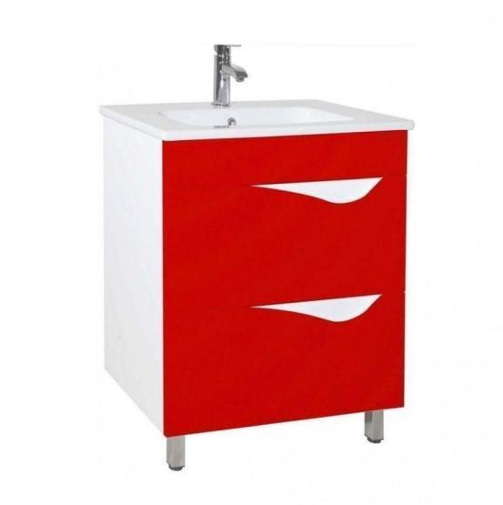 Тумба под раковину Bellezza Эйфория 60 напольная с 2 ящ. (Квадро) красная
