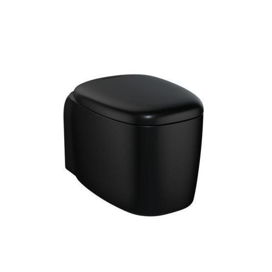 Унитаз VitrA Plural Rim-Ex 7830B483-0075 безободковый подвесной, Матовый Черный (сиденье отдельно)