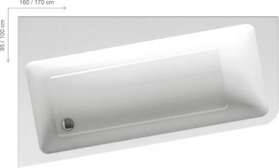 Ванна Ravak 10° 170х100 L без гидромассажа акрил