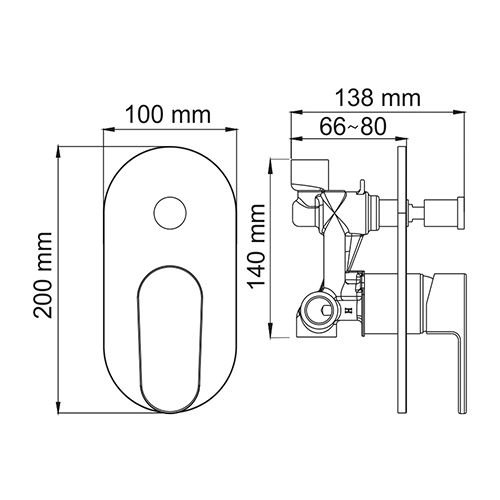Смеситель для ванны WasserKraft Donau 5361 хром
