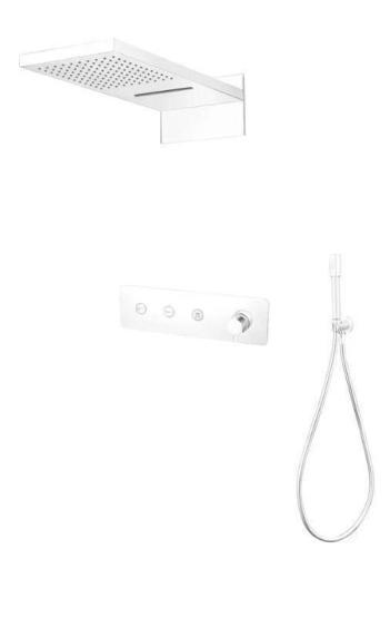 Душевая система скрытого монтажа Boheme FUSION 130-G, трехпозиционная Matt White