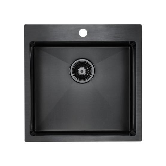 Кухонная мойка Paulmark VELTEN PM905151-GM вороненая сталь 510х510мм нерж. Сталь