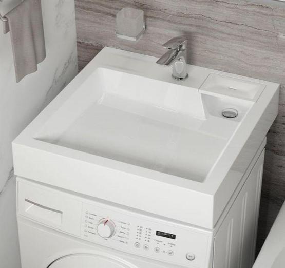 Раковина над стиральной машиной Uperwood Vission, 60*60 см, белая глянцевая