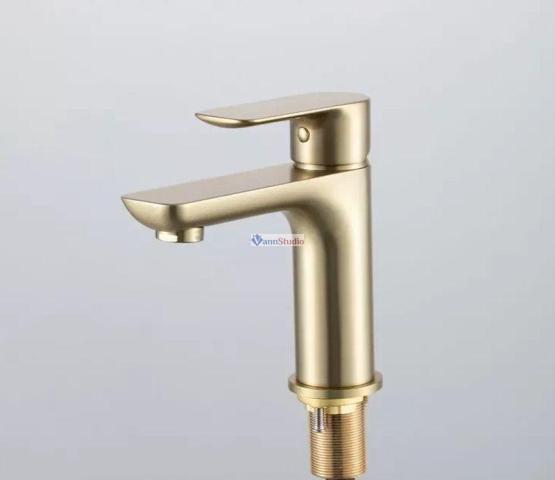 Смеситель для раковины Gappo G1048-3 Сатин золотой