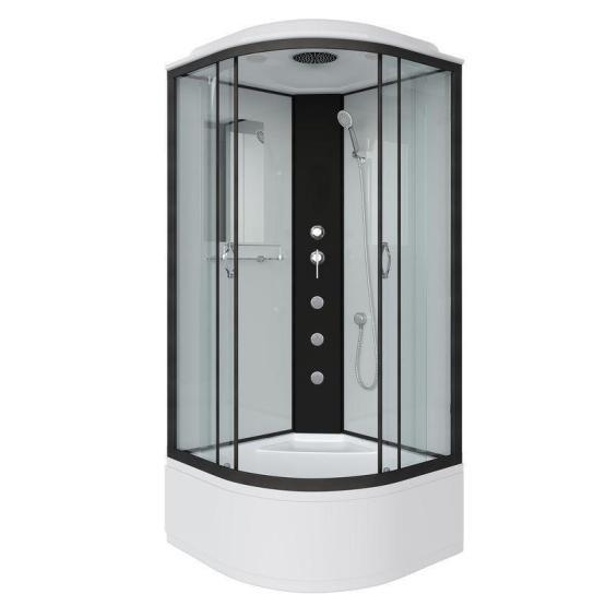 Душевая кабина Niagara NG-6709-14G 1000х1000х2150 высокий поддон 45см стекло прозрачное черные профиля