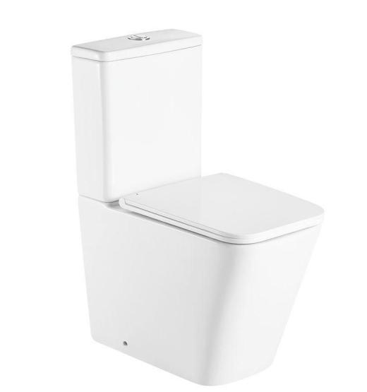 Унитаз Ceramalux 2171-1 напольный безбодковый с бачком сиденье микролифт, белый