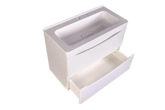 Тумба под раковину Style line El Fante подвесная Бергамо мини 70 (2 ящ.) Люкс антискрейтч белый, PLUS