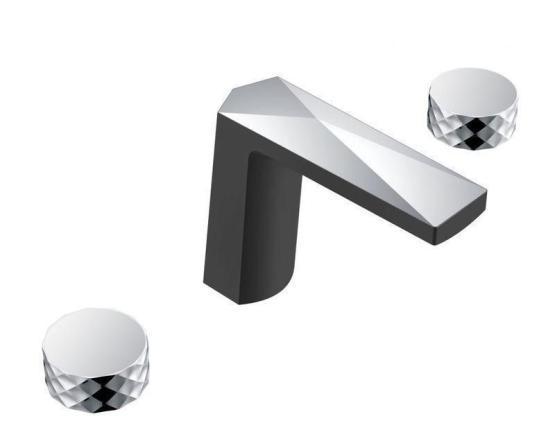 Смеситель для раковины Boheme VENTURO на 3 отв. черный/хром, ручка DIAMOND 150-BCR-DIAMOND