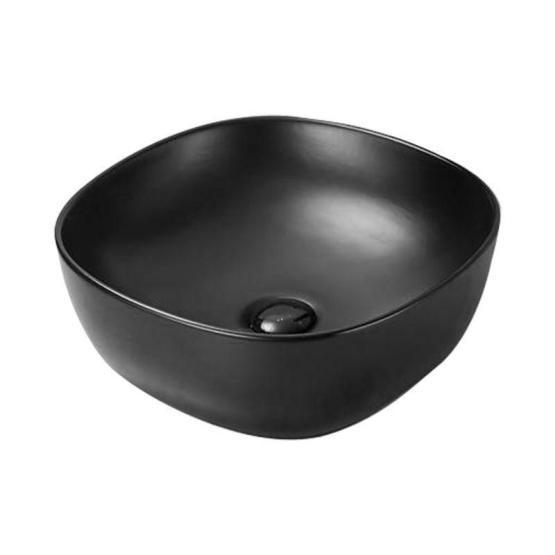 Раковина SantiLine SL-1106MB 41x41 на столешницу керамическая Матовый черный