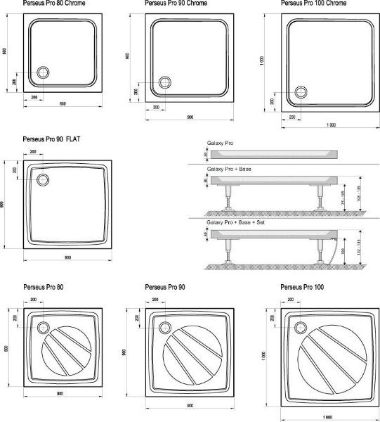 Поддон Ravak Perseus Pro-90 Flat белый