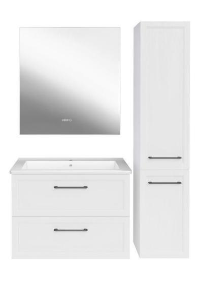 Тумба ASB-Mebel Белмонти 75 Ясень браш софт белый подвесная под умывальник Оскар 75