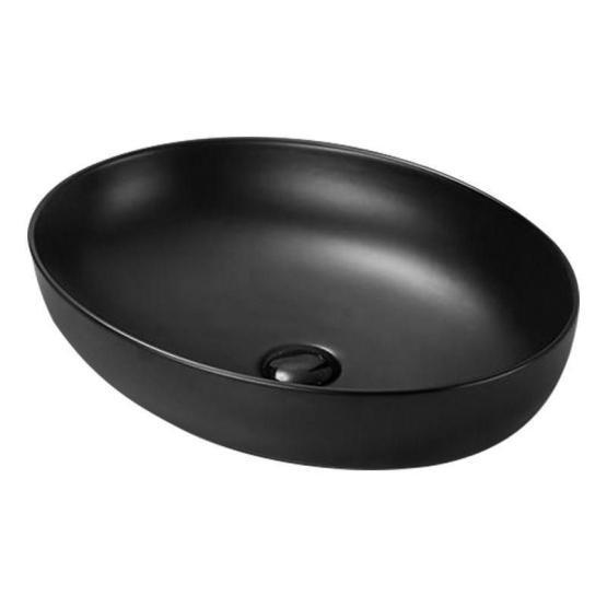 Раковина SantiLine SL-1104MB 51,5x39 на столешницу керамическая Матовый черный