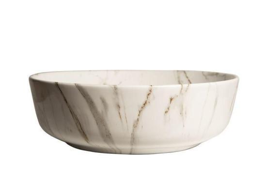 Раковина SantiLine SL-7021 41,5x41,5 на столешницу керамическая Светло-серый мрамор