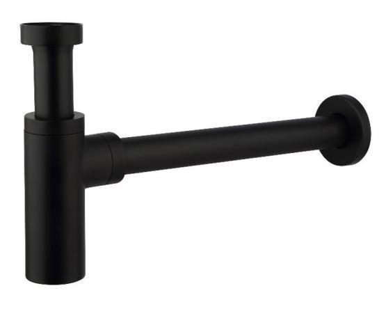 Сифон для раковины Ceramalux чёрный матовый цилиндр C-058