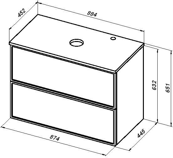 Столешница для раковины Aquanet Арт 90 мисти грин МДФ