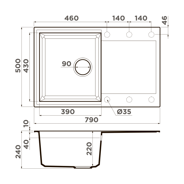 Кухонная мойка Omoikiri Sakaime 79-BE Tetogranit/ваниль 4993277