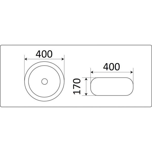 Раковина CeramaLux C1062 LuxeLine 40 см на столешницу, цвет серебро