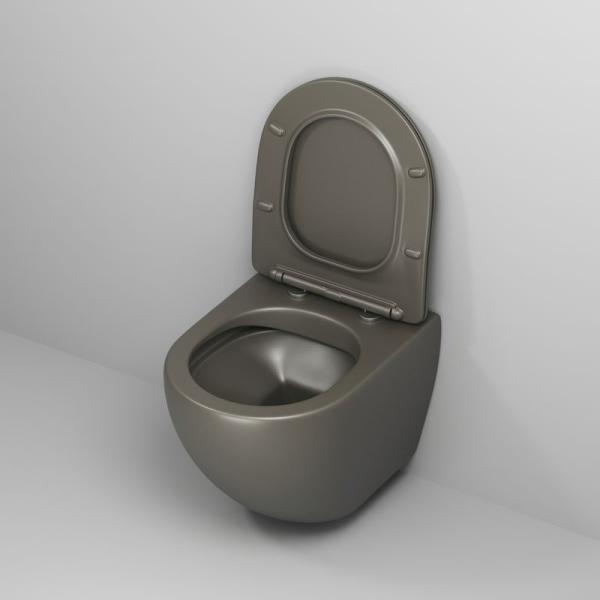Унитаз Grossman GR-4455GSMS Color (485*365*360) ХАКИ МАТОВЫЙ подвесной Безободковый с тонкой крышкой