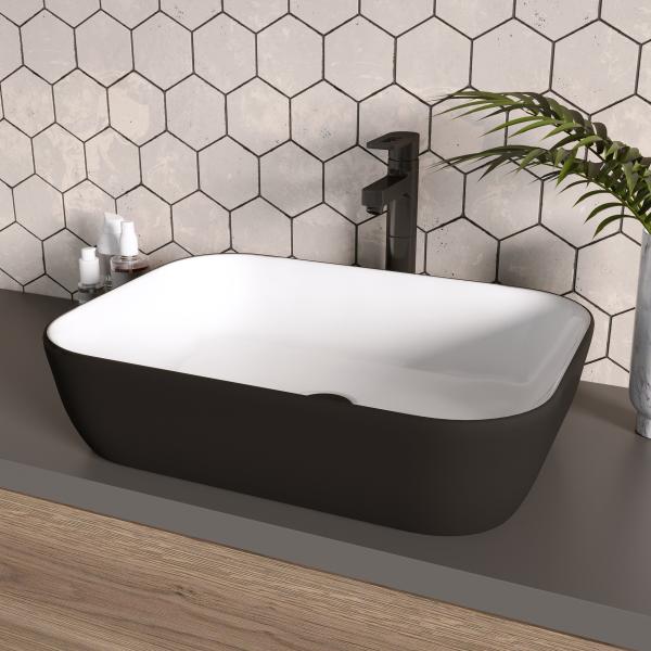 Раковина Grossman GR-4041BW (460*320*140) черно-белая