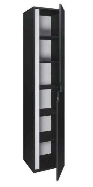 Шкаф-пенал для ванной Uperwood Modul, подвесной, с дверцами, матовый, черный