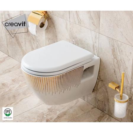 Унитаз CREAVIT Terra DEKOR ЗОЛОТО КРУГИ подвесной TP325-11CB00E-NA00 (сиденье отдельно)