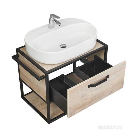 Тумба под раковину AQUATON Лофт Фабрик 65 дуб эндгрейн 1A242301LTDU0