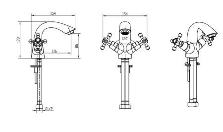 Смеситель для раковины Boheme Satine 271-ST хром