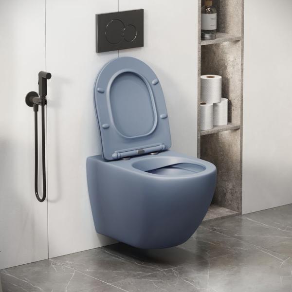 Унитаз Grossman GR-4411BSMS-21 Color (550*365*395) ГОЛУБОЙ МАТОВЫЙ подвесной Безободковый