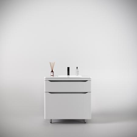 Тумба напольная Style Line Марелла 80 (2 ящ.) Люкс антискрейтч белый матовый, PLUS