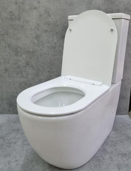 Унитаз Ceramalux K2176-1 напольный безбодковый с бачком сиденье микролифт, белый