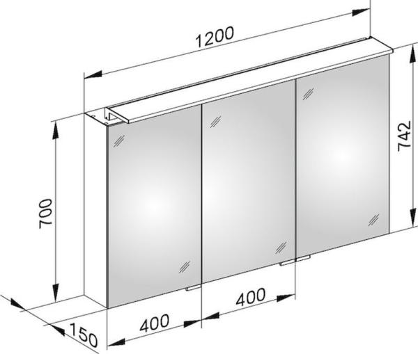 Зеркальный шкаф Keuco Royal L1 1200 x 742 x 150 mm 13605171301